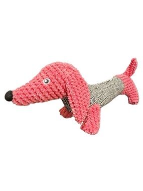 SQUEAKY TOY Cheerful Pink Black Dog Cat Plush Toy Terrycloth Soft Fabric